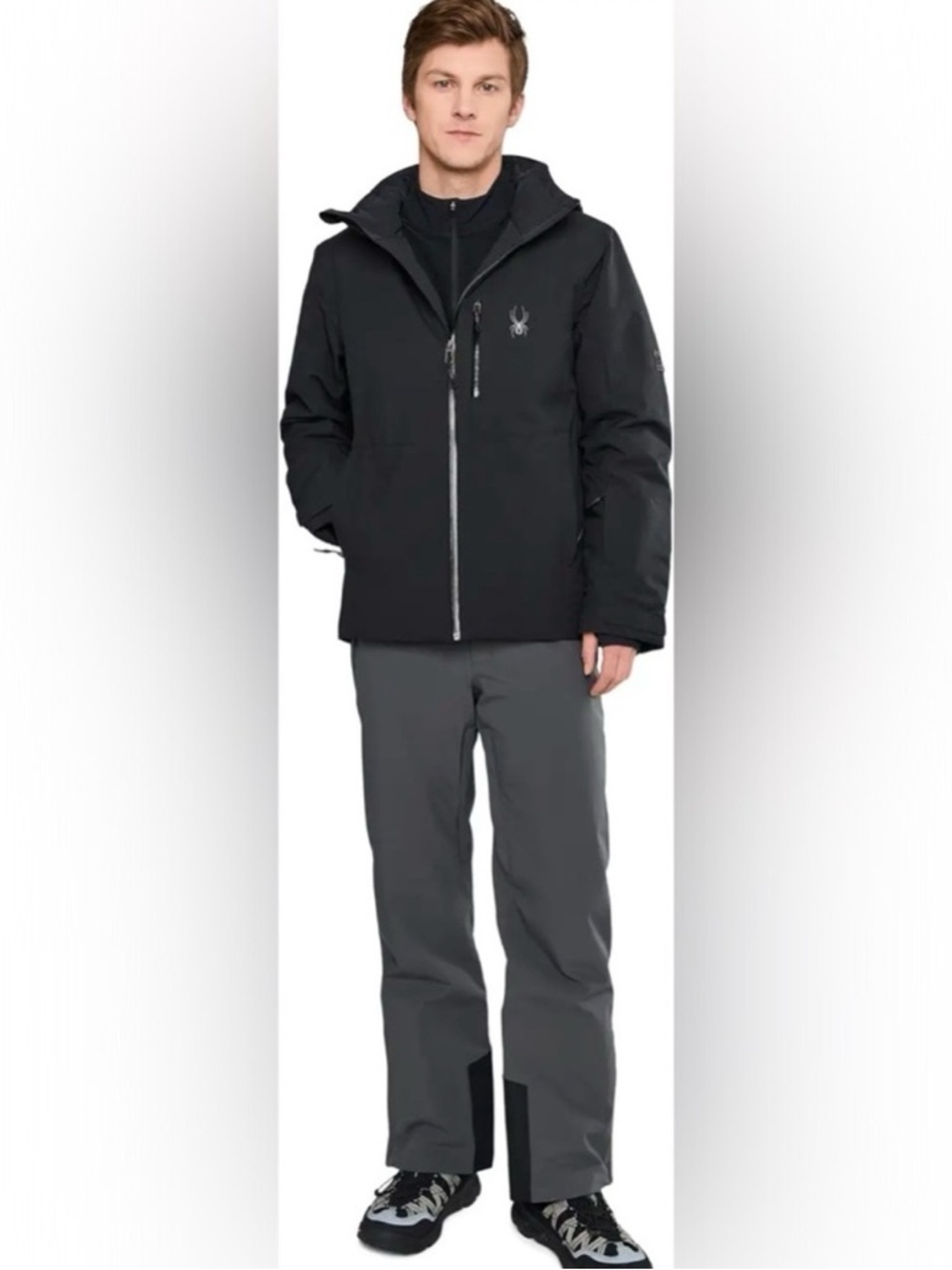 Spyder Men's Black Ski Jacket with Subtle Logo